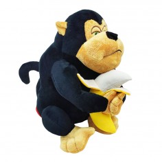 Λούτρινος Γορίλας με Μπανάνα Μαύρος Amek Toys 35cm 2