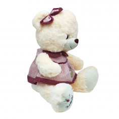 Λούτρινο Αρκουδάκι με Ροζ Ρούχα Love Amek Toys 40cm 2