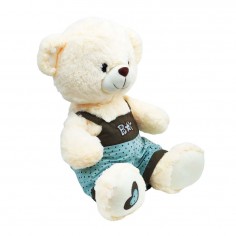 Λούτρινο Αρκουδάκι Boy με Μπλε Ρούχα Amek Toys 40cm 2