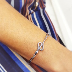 Βραχιόλι με Φιδάκι Ασημί 2