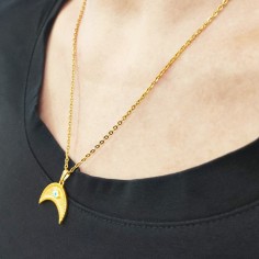 Κολιέ με Κρεμαστό Φεγγάρι Χρυσαφί 2