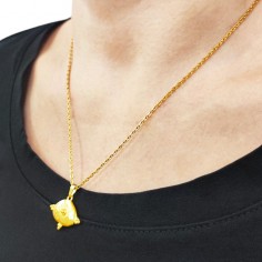 Κολιέ με Οβάλ Αρχαϊκό Μοτίφ Χρυσαφί 2