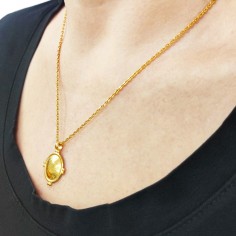 Κολιέ με Στρογγυλό Μοτίφ Χρυσαφί 2