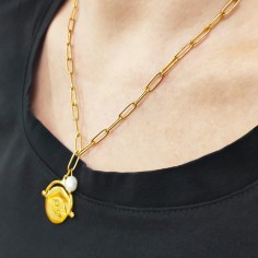 Κολιέ Σχέδιο Μάτι & Μαργαριτάρι Χρυσαφί 2