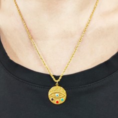 Κολιέ Αλυσίδα με Μάτι Χρυσαφί 2