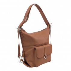 Τσάντα Ώμου με Μπροστινή Τσέπη Δερμάτινη Ταμπά 2
