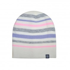 Σετ 3τμχ Σκουφάκι με Γάντια & Κασκόλ Λαιμό Ριγέ Λευκό-Λιλά Stamion 111736 2