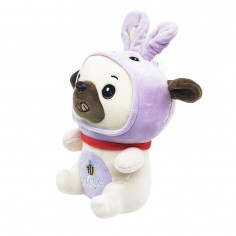 Λούτρινο Σκυλάκι με Κουκούλα Λιλά Let's Go 28cm 2