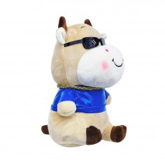 Λούτρινη Αγελαδίτσα με Μπλε Μπλουζάκι & Γυαλιά 24cm 2