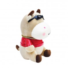 Λούτρινη Αγελαδίτσα με Κόκκινο Μπλουζάκι & Γυαλιά 24cm 2