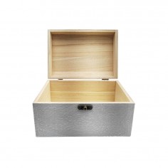 Κουτί Αποθήκευσης Μπαούλο Ξύλινο Γκρι 13x8x7cm 2