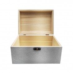 Κουτί Αποθήκευσης Μπαούλο Ξύλινο Γκρι 16x9x11cm 2