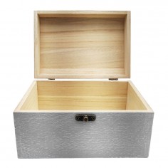 Κουτί Αποθήκευσης Ξύλινο Σχέδιο Μπαούλο Γκρι 19x13x10cm 2