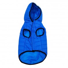 Μπουφάν Γιλέκο Σκύλου Αδιάβροχο με Κουκούλα Μπλε Large 30cm 2