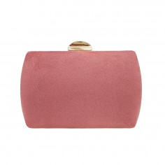 Τσαντάκι Χειρός Clutch Suede Ροζ Σκούρο