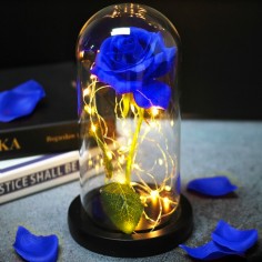 Τριαντάφυλλο Forever Rose Μπλε με Λαμπάκια 2