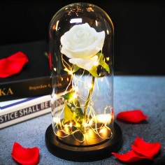 Τριαντάφυλλο Forever Rose Λευκό με Λαμπάκια 2