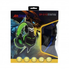 Ακουστικά Ενσύρματα Gaming Μαύρο-Μπλε Andowl QY-510 2