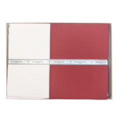 Σετ 3τμχ Παπλωματοθήκη με Σεντόνι & Μαξιλαροθήκη Σατέν Μπορντό-Ροζ Nazenin 160x220cm 2