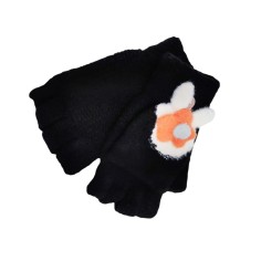 Γάντια με Μισά Δάχτυλα/Χούφτα Σχέδιο Μαργαρίτα Μαύρα ZX-14 2