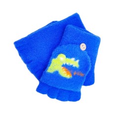 Γάντια με Μισά Δάχτυλα/Χούφτα Σχέδιο Δεινοσαυράκι Μπλε 2