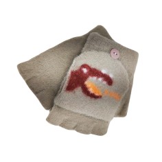 Γάντια με Μισά Δάχτυλα/Χούφτα Σχέδιο Δεινοσαυράκι Μπεζ 2