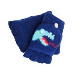 Γάντια με Μισά Δάχτυλα/Χούφτα Σχέδιο Δεινοσαυράκι Μπλε Σκούρο 2