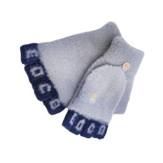 Γάντια με Μισά Δάχτυλα/Χούφτα Σχέδιο Γράμματα Γκρι-Μπλε 2