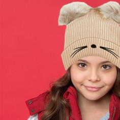 Σκουφάκι Γατούλα Μπεζ 2