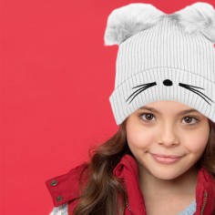 Σκουφάκι Γατούλα Λευκό 2