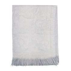 Κασκόλ Βελούδινο Μονόχρωμο με Κρόσσια Γκρι Ανοιχτό 2