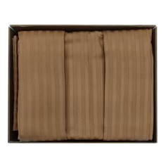 Σετ 4τμχ Παπλωματοθήκη με Σεντόνι & Μαξιλαροθήκες Ριγέ Καφέ Evimce 160x220cm 2