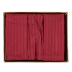 Σετ 4τμχ Παπλωματοθήκη με Σεντόνι & Μαξιλαροθήκες Ριγέ Μπορντό Evimce 160x220cm 2