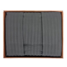 Σετ 4τμχ Παπλωματοθήκη με Σεντόνι & Μαξιλαροθήκες Ριγέ Ανθρακί Evimce 160x220cm 2