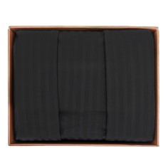 Σετ 4τμχ Παπλωματοθήκη με Σεντόνι & Μαξιλαροθήκες Ριγέ Μαύρο Evimce 160x220cm 2