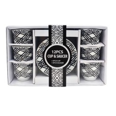 Σετ 6τμχ Φλιτζάνια με Πιατάκια Γεωμετρικά Σχέδια - 3 2