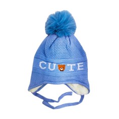 Σετ 2τμχ Σκουφάκι Πλεκτό με Κασκόλ Cute Γαλάζιο 2