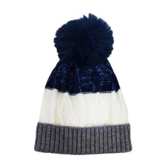 Σετ 2τμχ Σκουφάκι Πλεκτό με Κασκόλ Γκρι-Λευκό 2