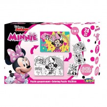 Παζλ Χρωματισμού 24τμχ 2 Όψεων Minnie Luna 562602