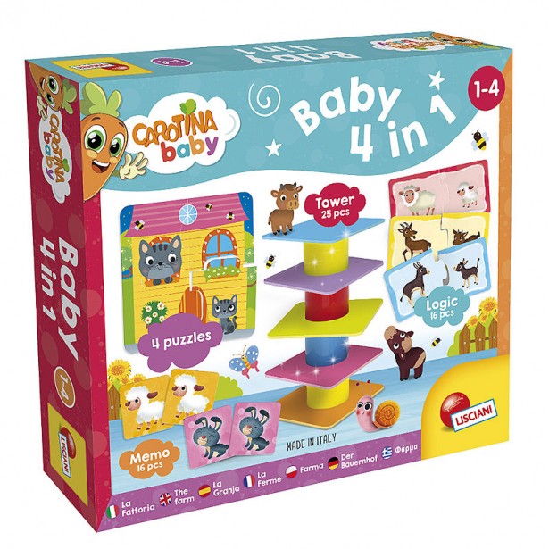 Παζλ Η Φάρμα 4 σε 1 Carotina Baby Lisciani Giochi