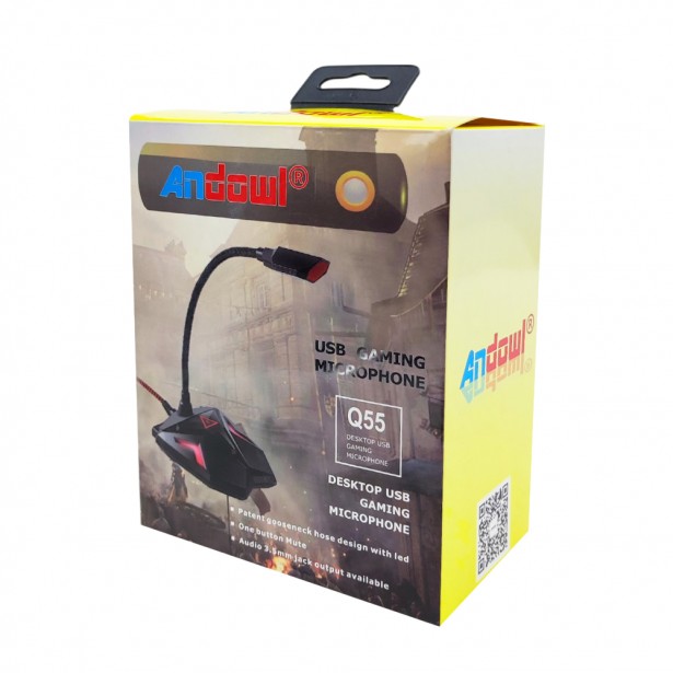 Μικρόφωνο Ενσύρματο PC Gaming Usb Andowl Q55